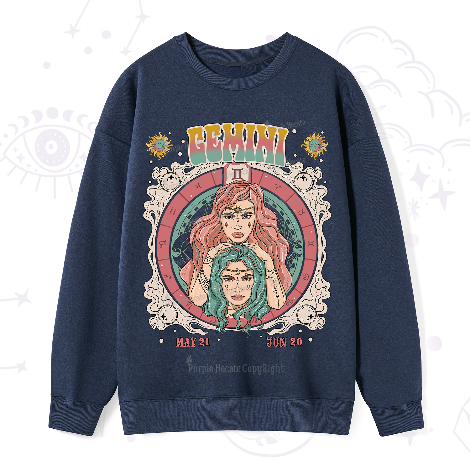Purplehecate Gemini Cosmic Zodiac Sweatshirt
