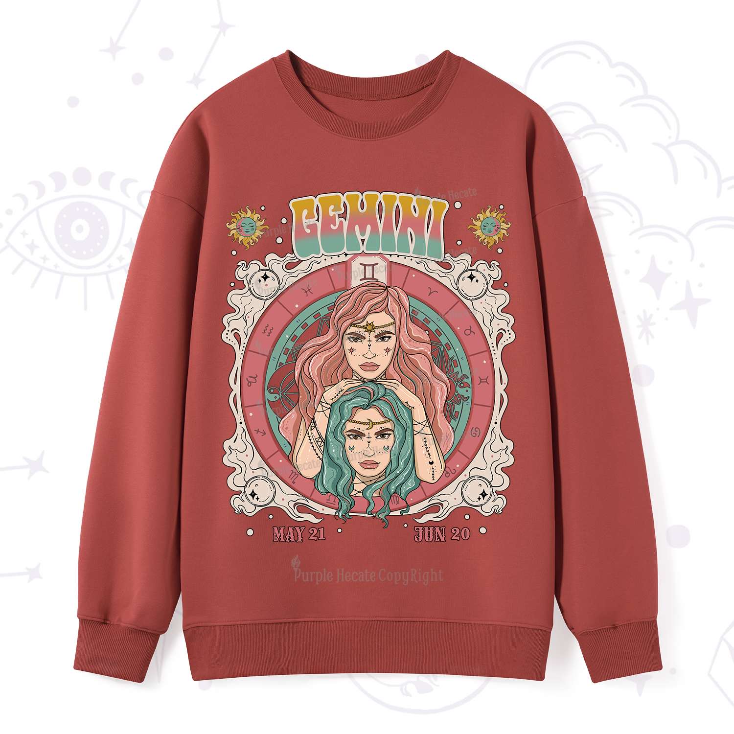Purplehecate Gemini Cosmic Zodiac Sweatshirt