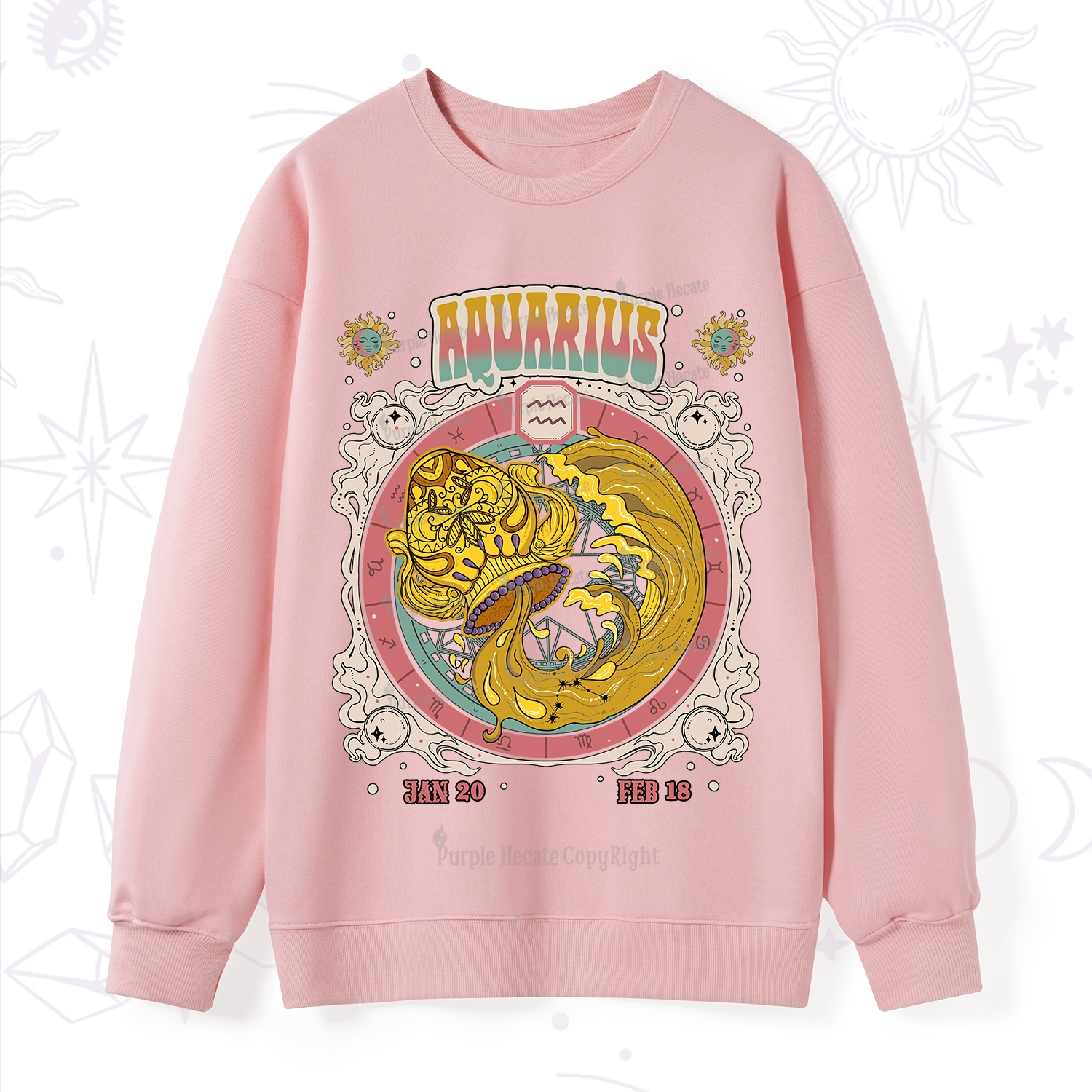 Purplehecate Aquarius Cosmic Zodiac Sweatshirt