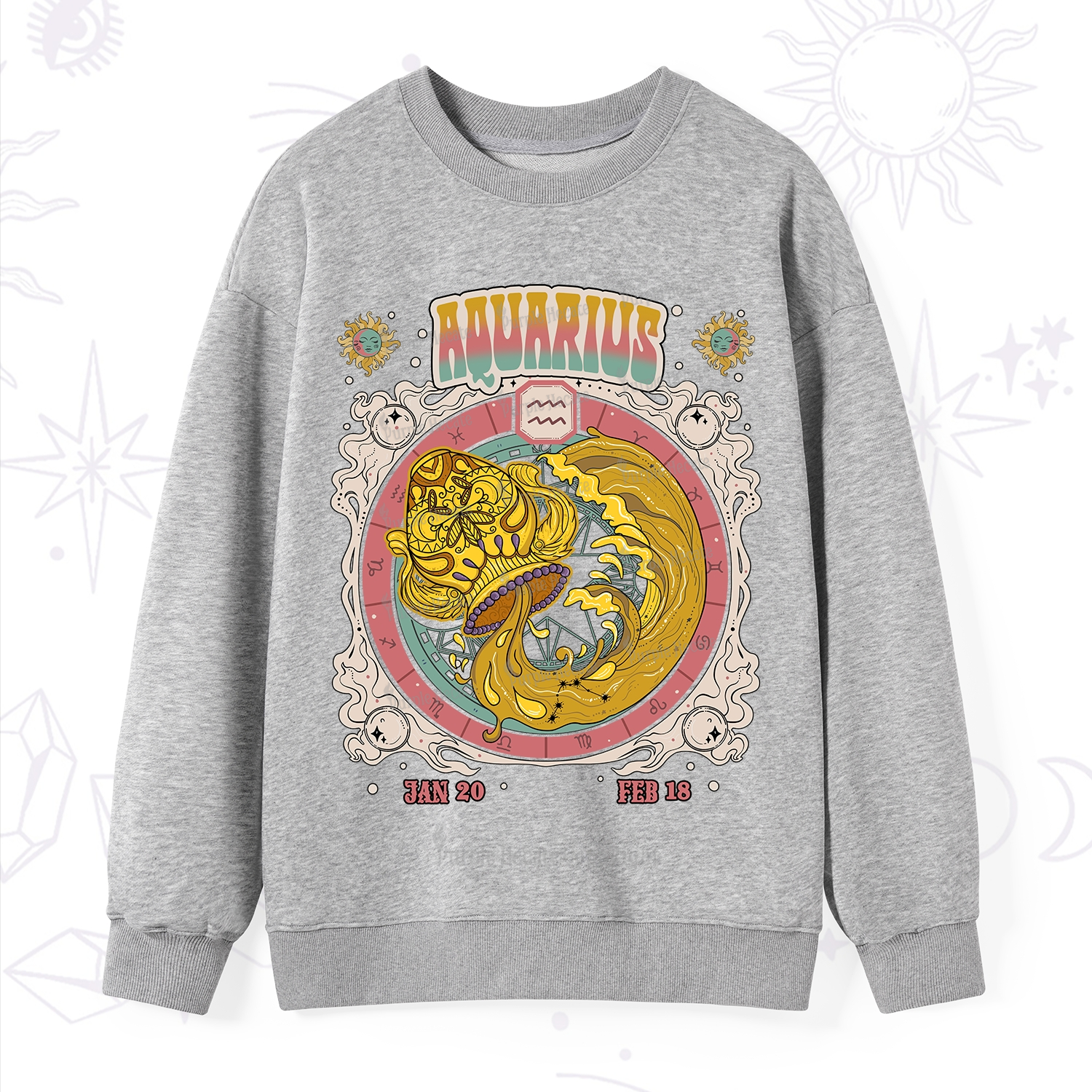 Purplehecate Aquarius Cosmic Zodiac Sweatshirt