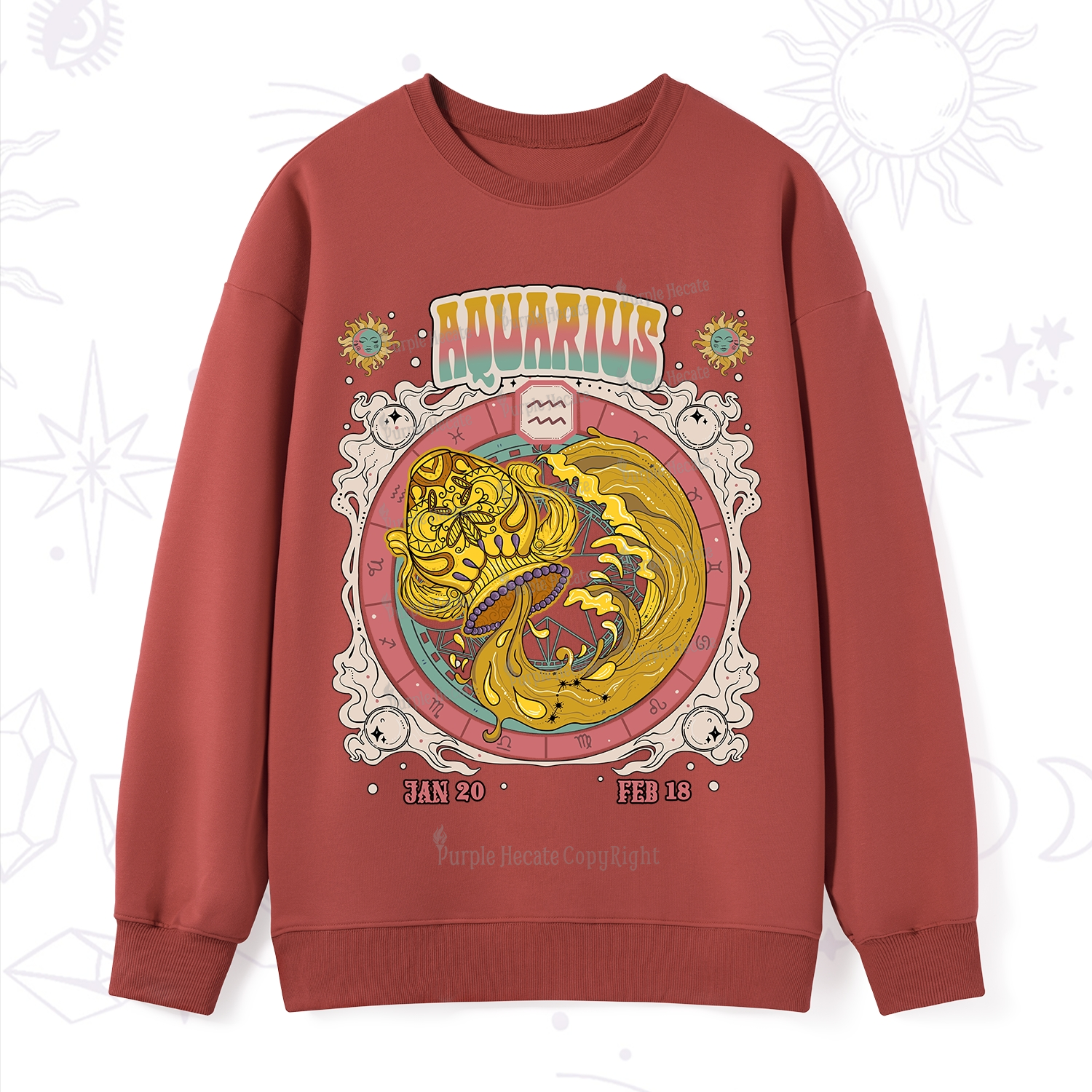 Purplehecate Aquarius Cosmic Zodiac Sweatshirt
