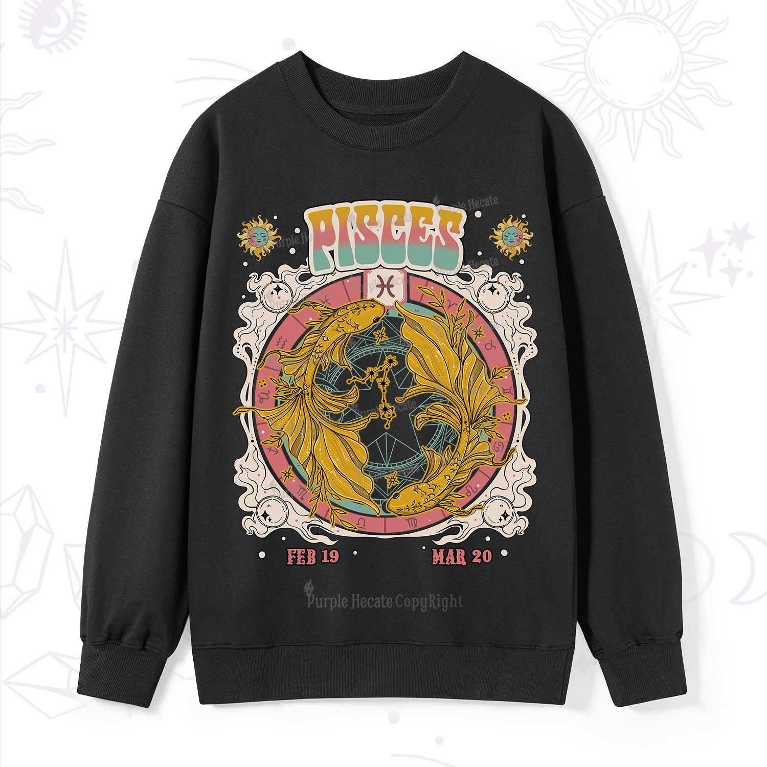 Purplehecate Pisces Cosmic Zodiac Sweatshirt