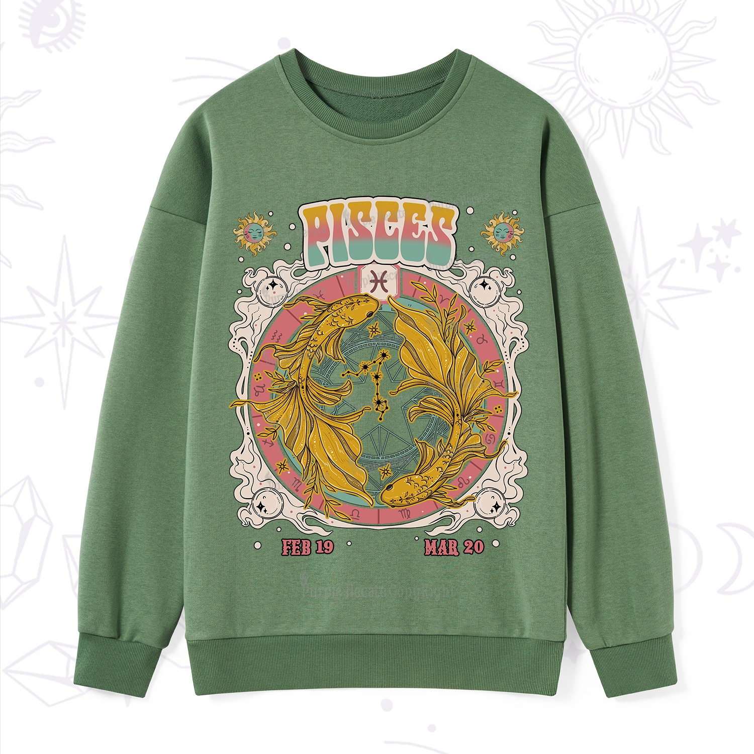 Purplehecate Pisces Cosmic Zodiac Sweatshirt