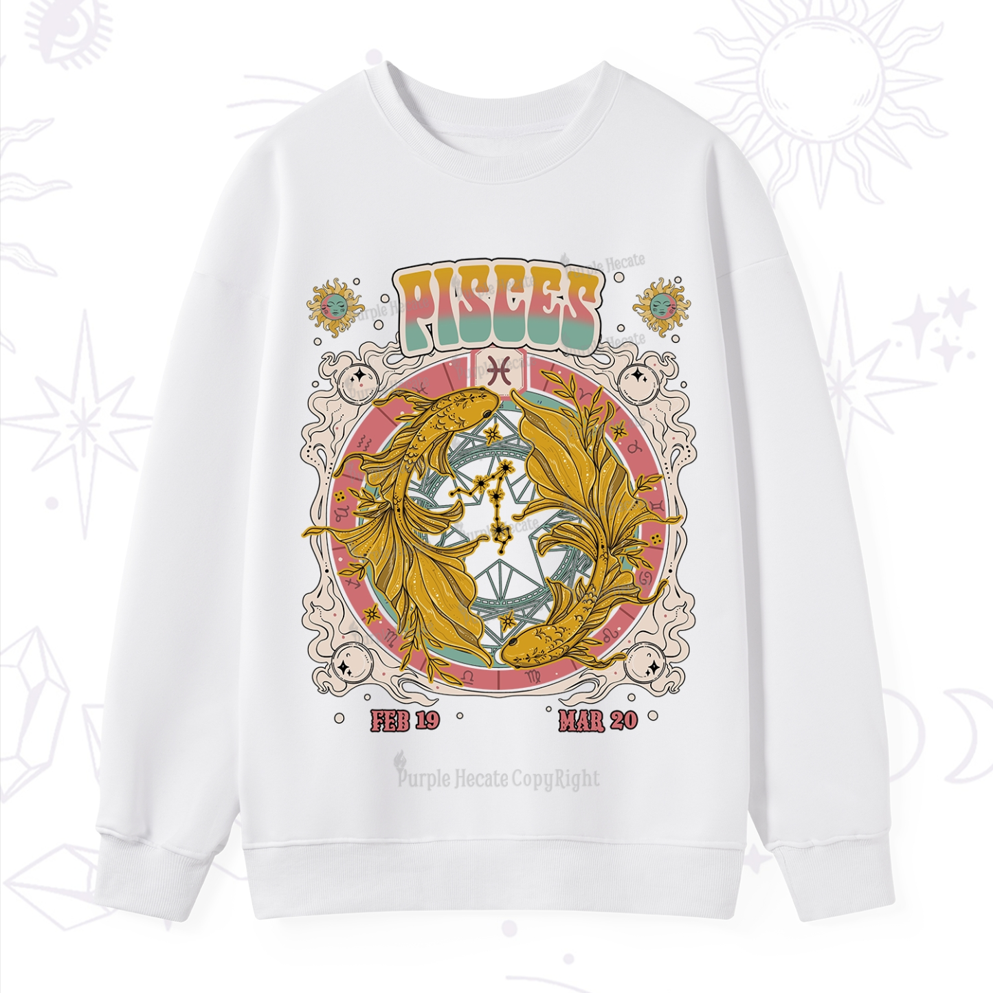 Purplehecate Pisces Cosmic Zodiac Sweatshirt