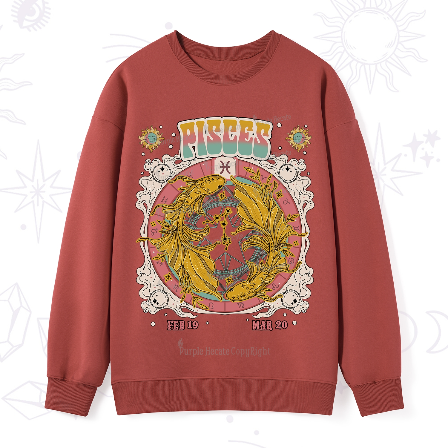 Purplehecate Pisces Cosmic Zodiac Sweatshirt