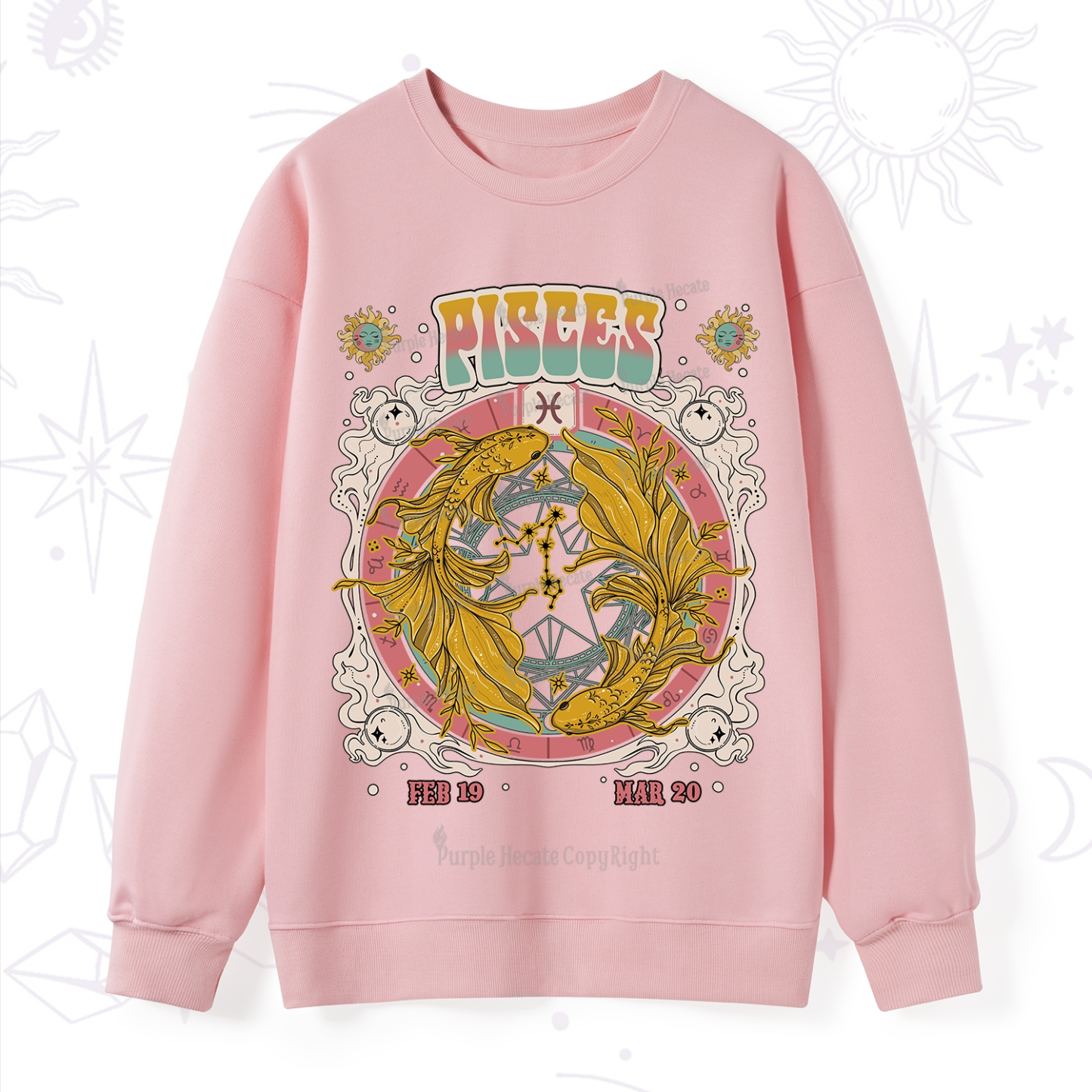 Purplehecate Pisces Cosmic Zodiac Sweatshirt