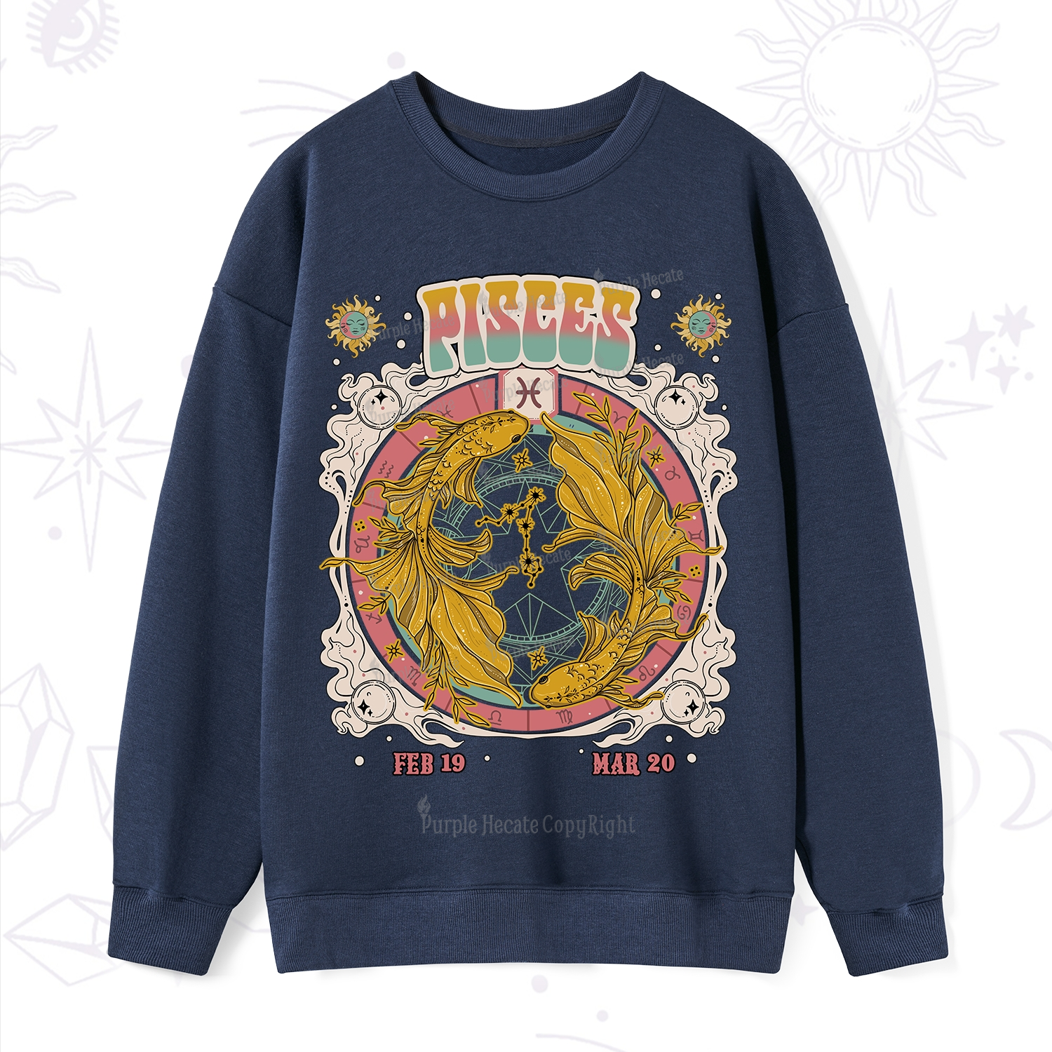 Purplehecate Pisces Cosmic Zodiac Sweatshirt