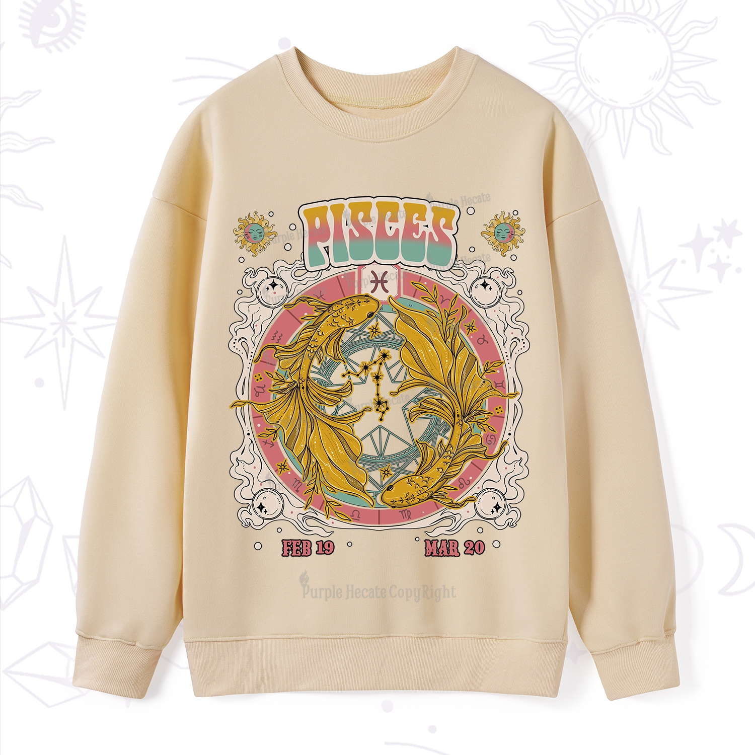Purplehecate Pisces Cosmic Zodiac Sweatshirt