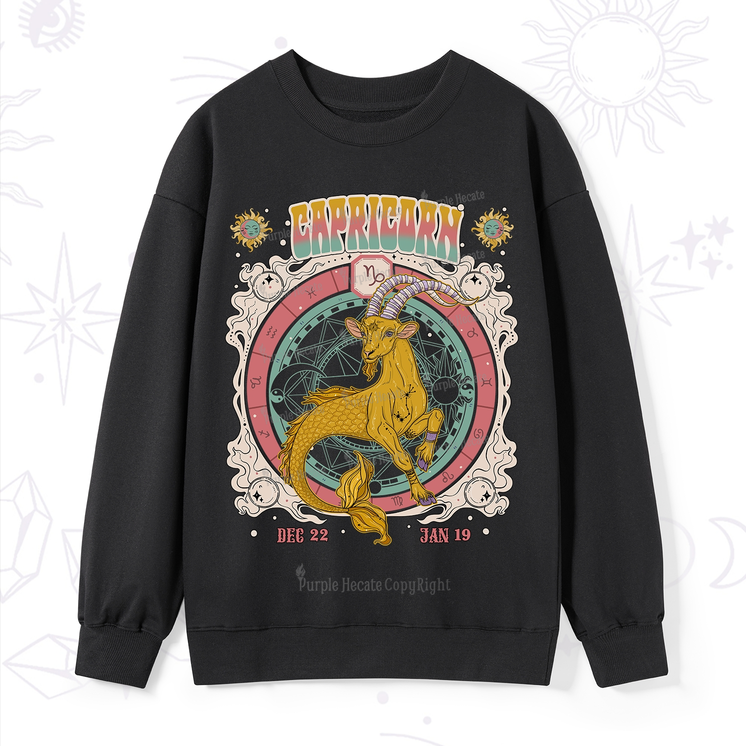 Purplehecate Capricorn Cosmic Zodiac Sweatshirt