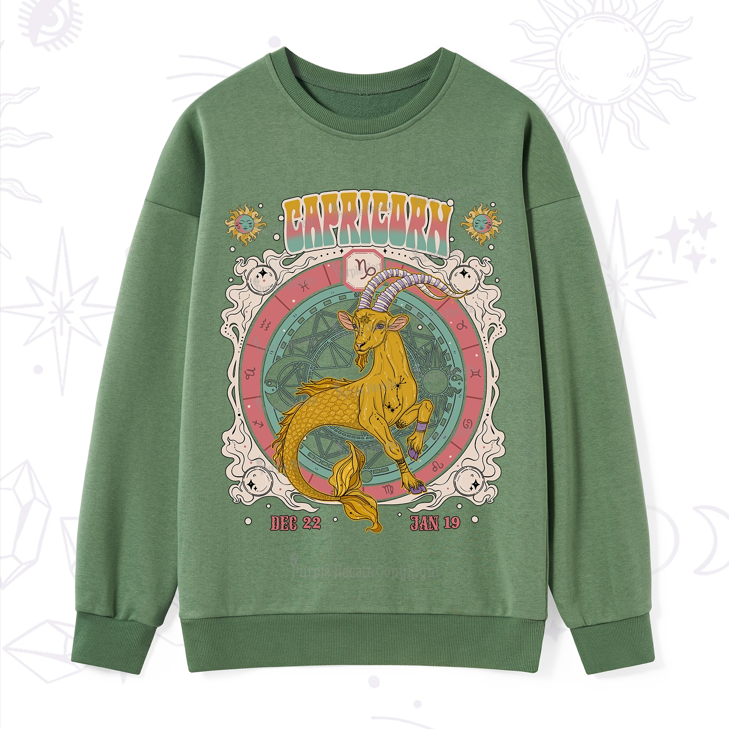 Purplehecate Capricorn Cosmic Zodiac Sweatshirt