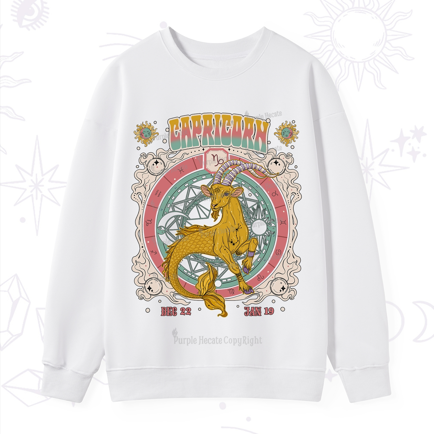 Purplehecate Capricorn Cosmic Zodiac Sweatshirt