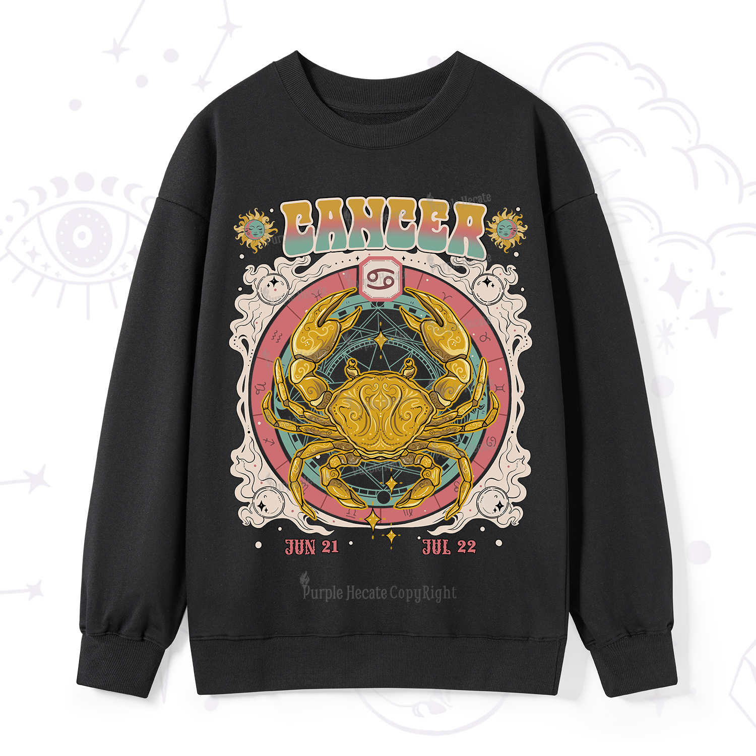 Purplehecate Cancer Cosmic Zodiac Sweatshirt