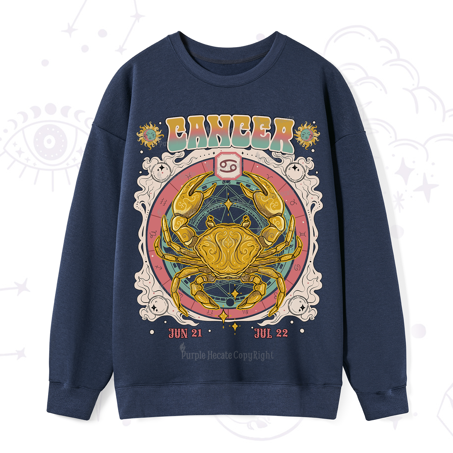 Purplehecate Cancer Cosmic Zodiac Sweatshirt