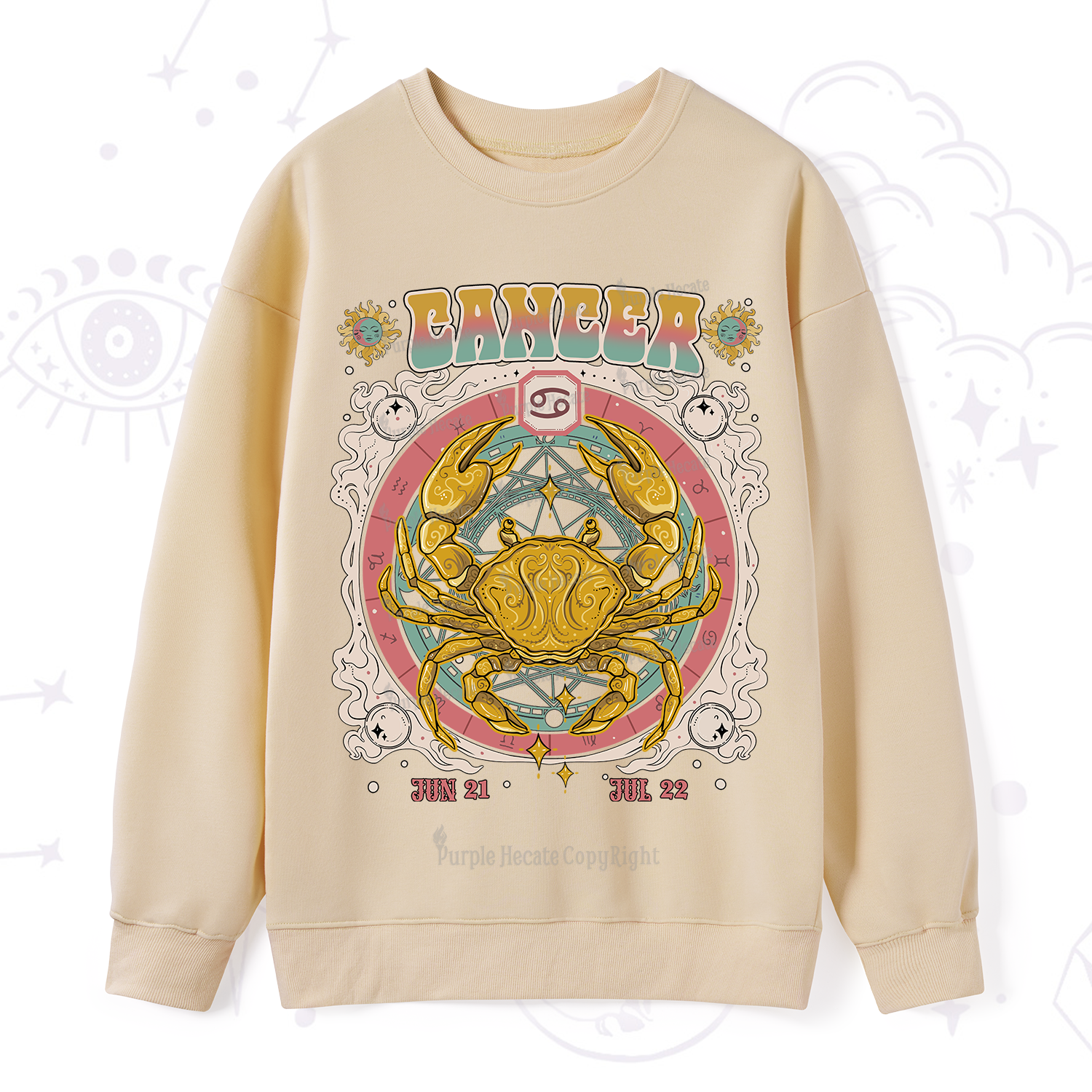 Purplehecate Cancer Cosmic Zodiac Sweatshirt