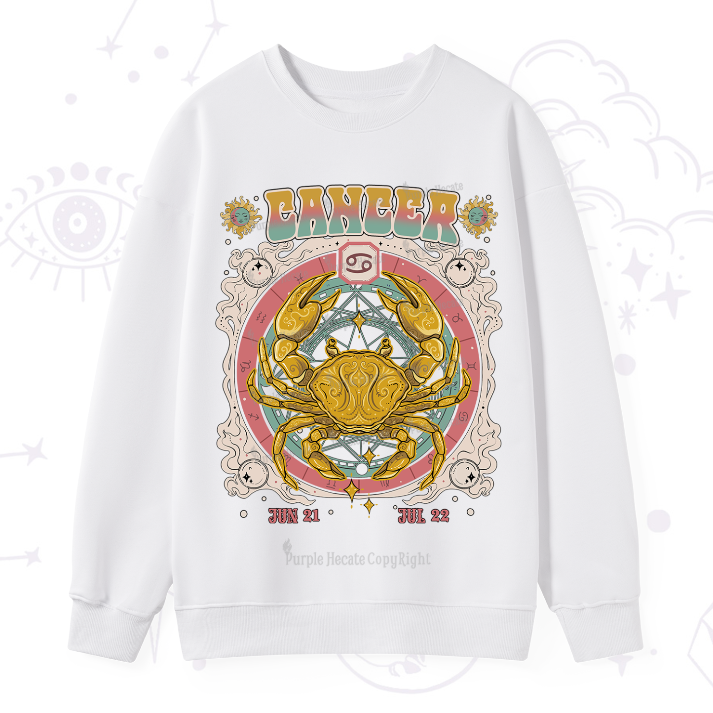 Purplehecate Cancer Cosmic Zodiac Sweatshirt