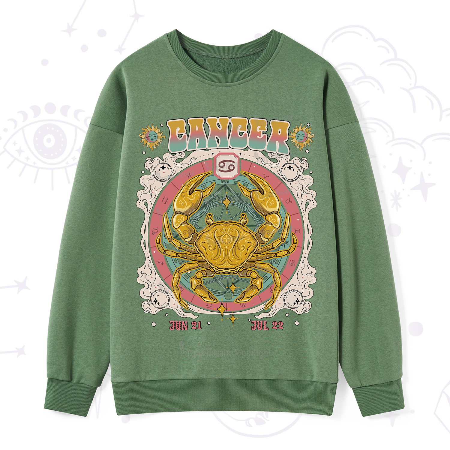 Purplehecate Cancer Cosmic Zodiac Sweatshirt