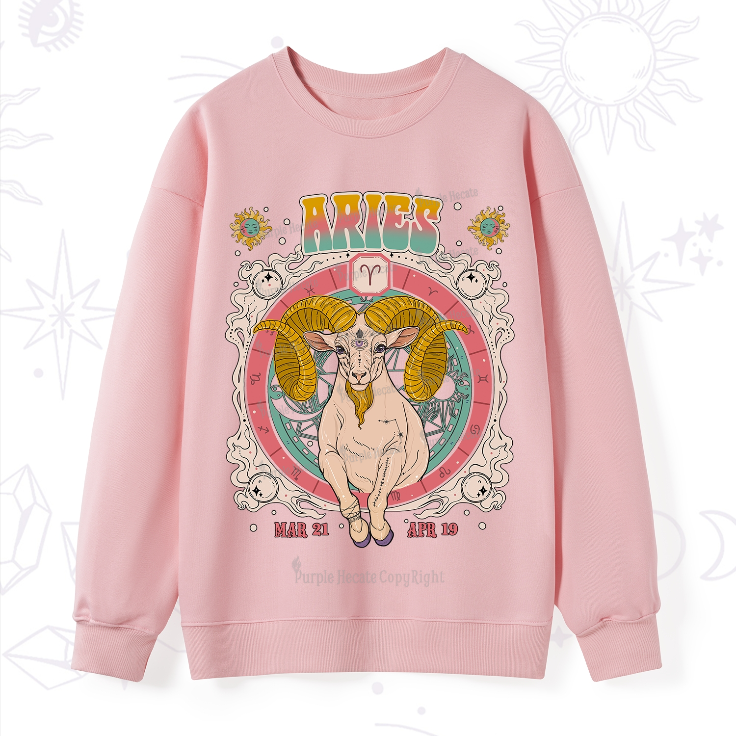 Purplehecate Aries Cosmic Zodiac Sweatshirt