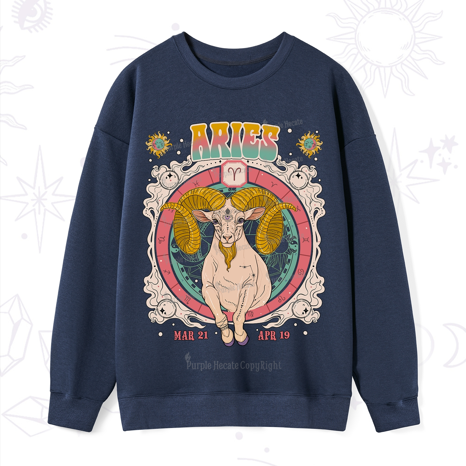 Purplehecate Aries Cosmic Zodiac Sweatshirt