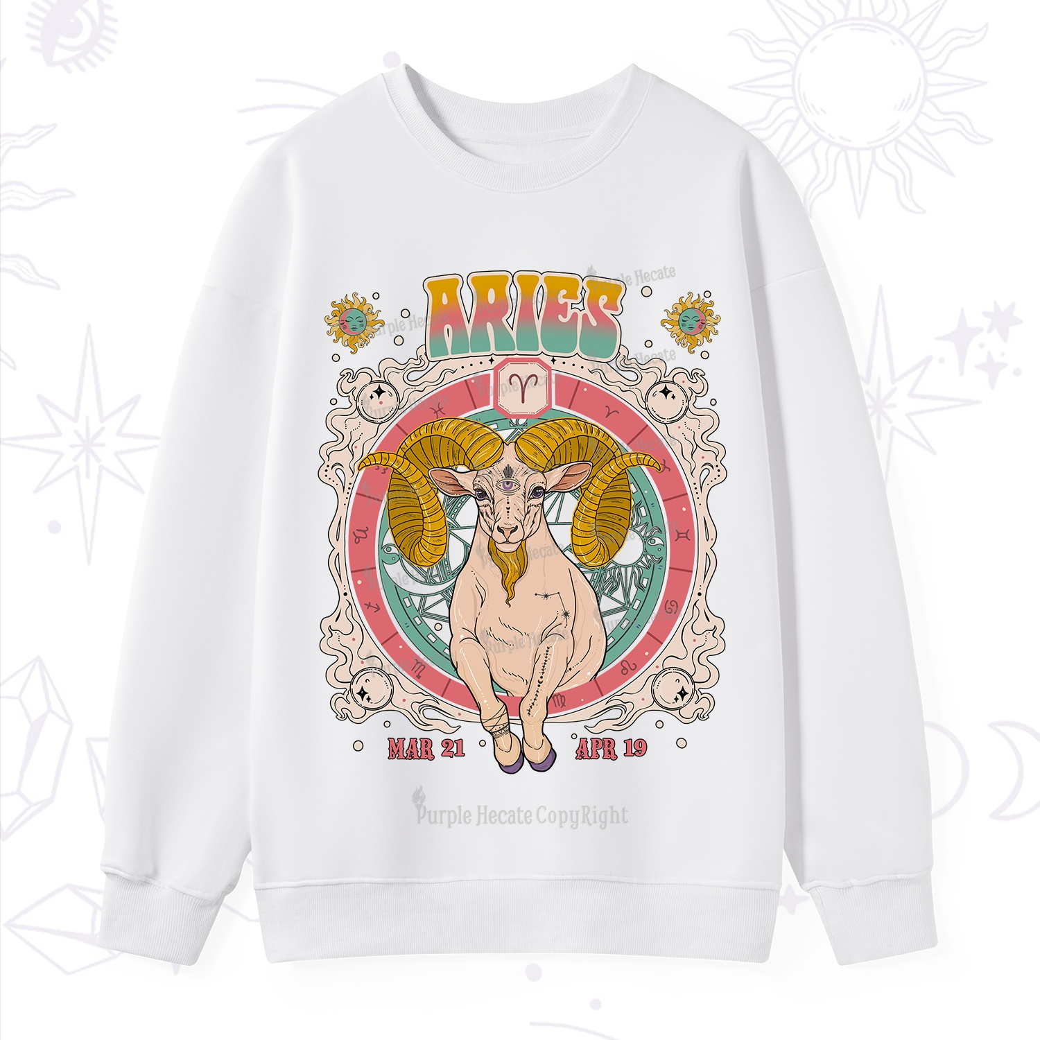 Purplehecate Aries Cosmic Zodiac Sweatshirt