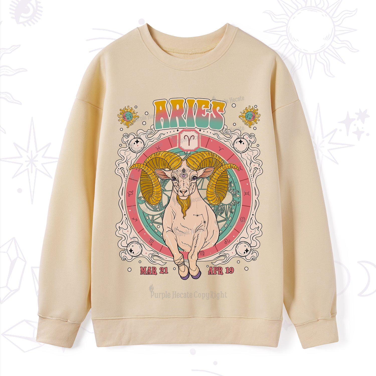 Purplehecate Aries Cosmic Zodiac Sweatshirt