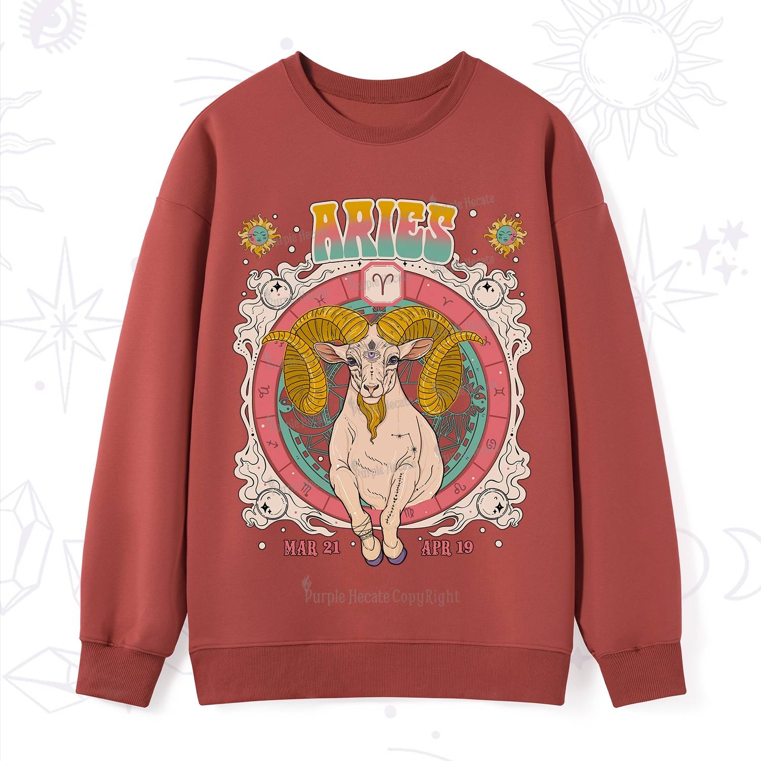 Purplehecate Aries Cosmic Zodiac Sweatshirt