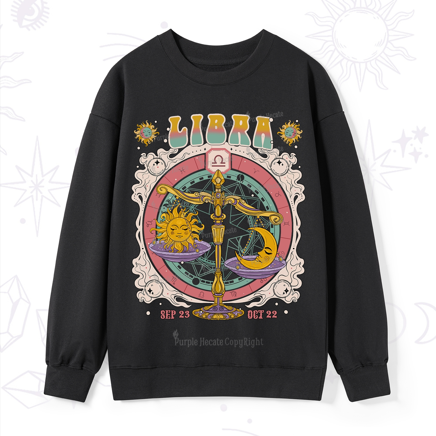 Purplehecate Libra Cosmic Zodiac Sweatshirt