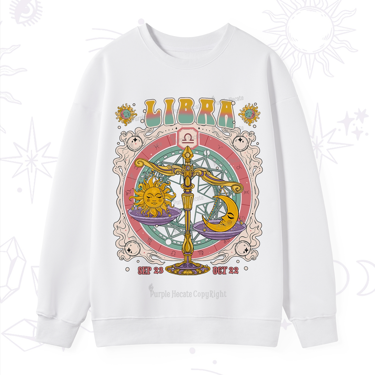 Purplehecate Libra Cosmic Zodiac Sweatshirt