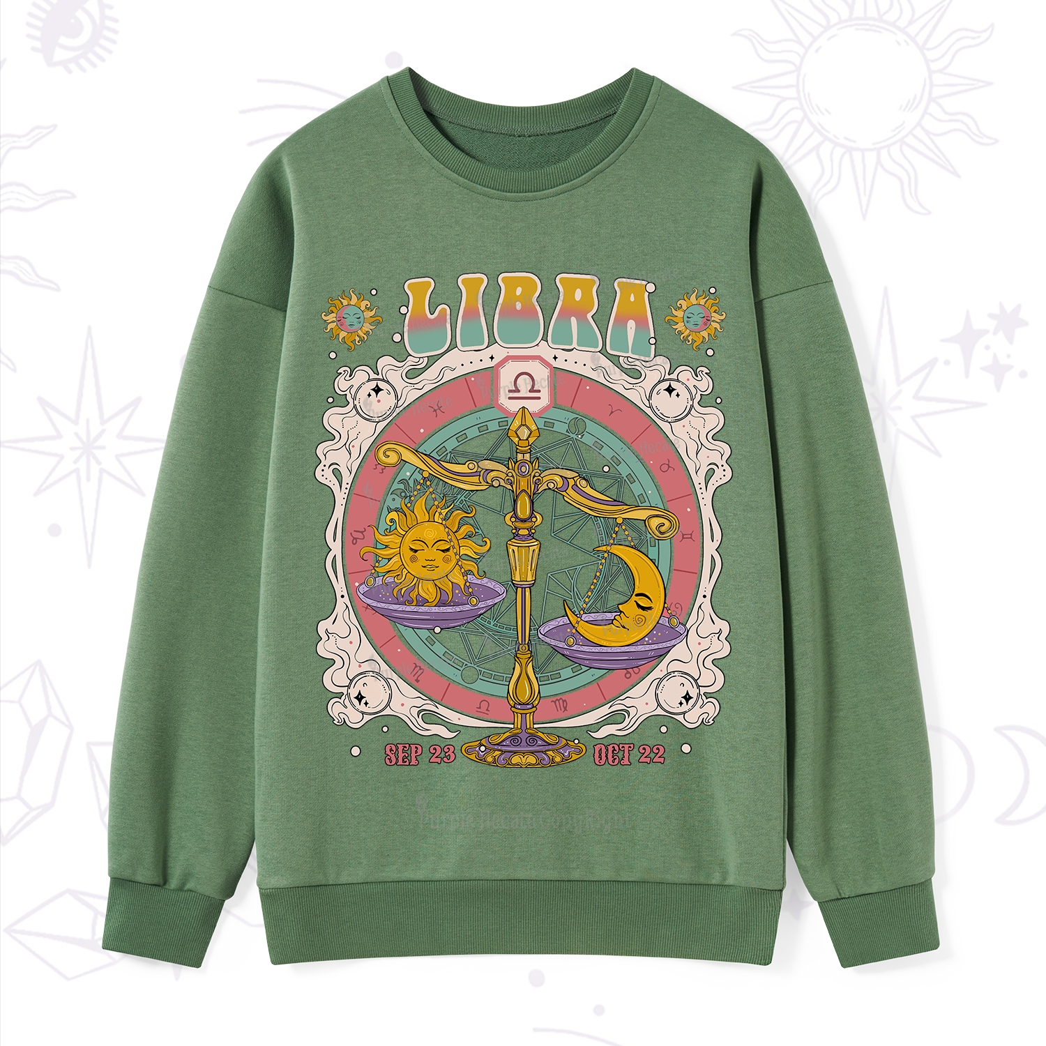 Purplehecate Libra Cosmic Zodiac Sweatshirt