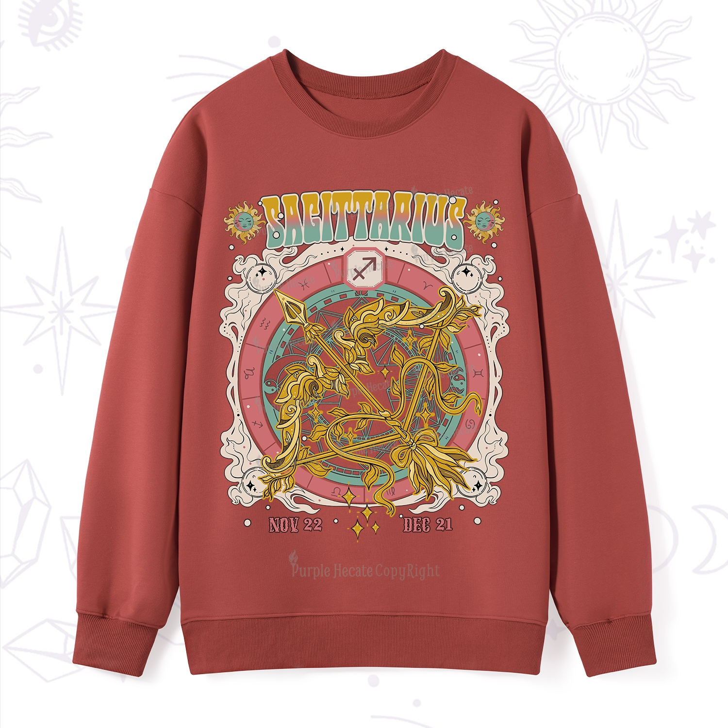 Purplehecate Sagittarius Cosmic Zodiac Sweatshirt