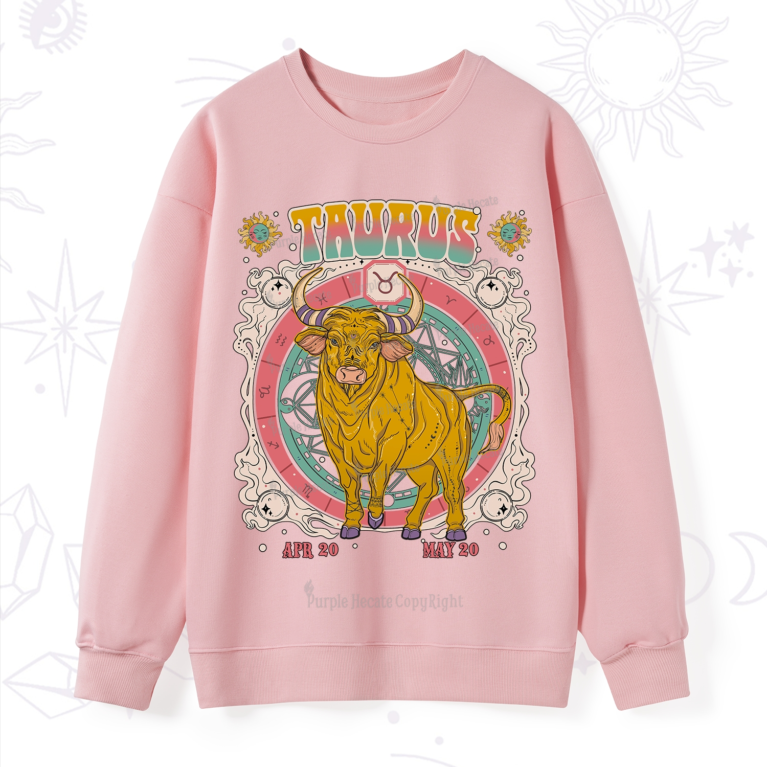 Purplehecate Taurus Cosmic Zodiac  Sweatshirt
