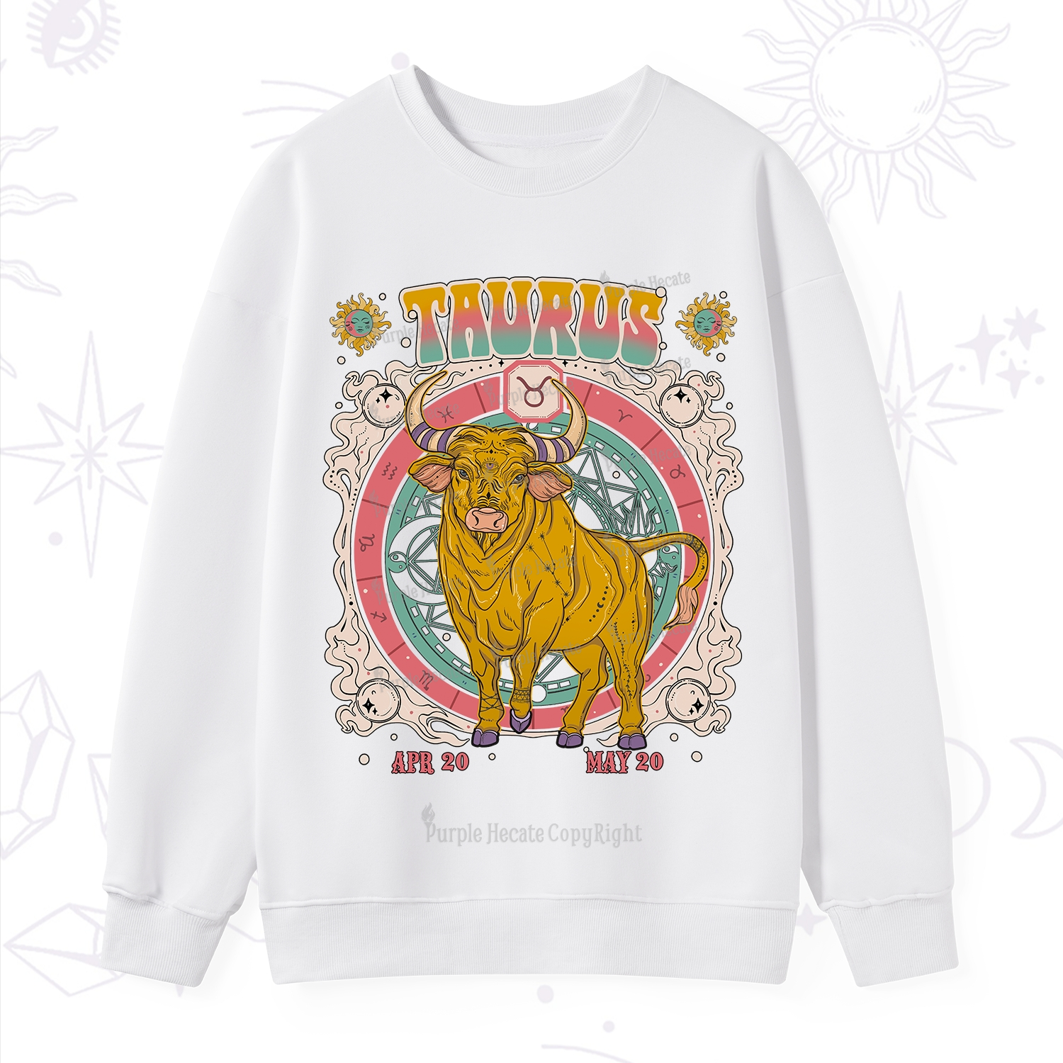 Purplehecate Taurus Cosmic Zodiac  Sweatshirt