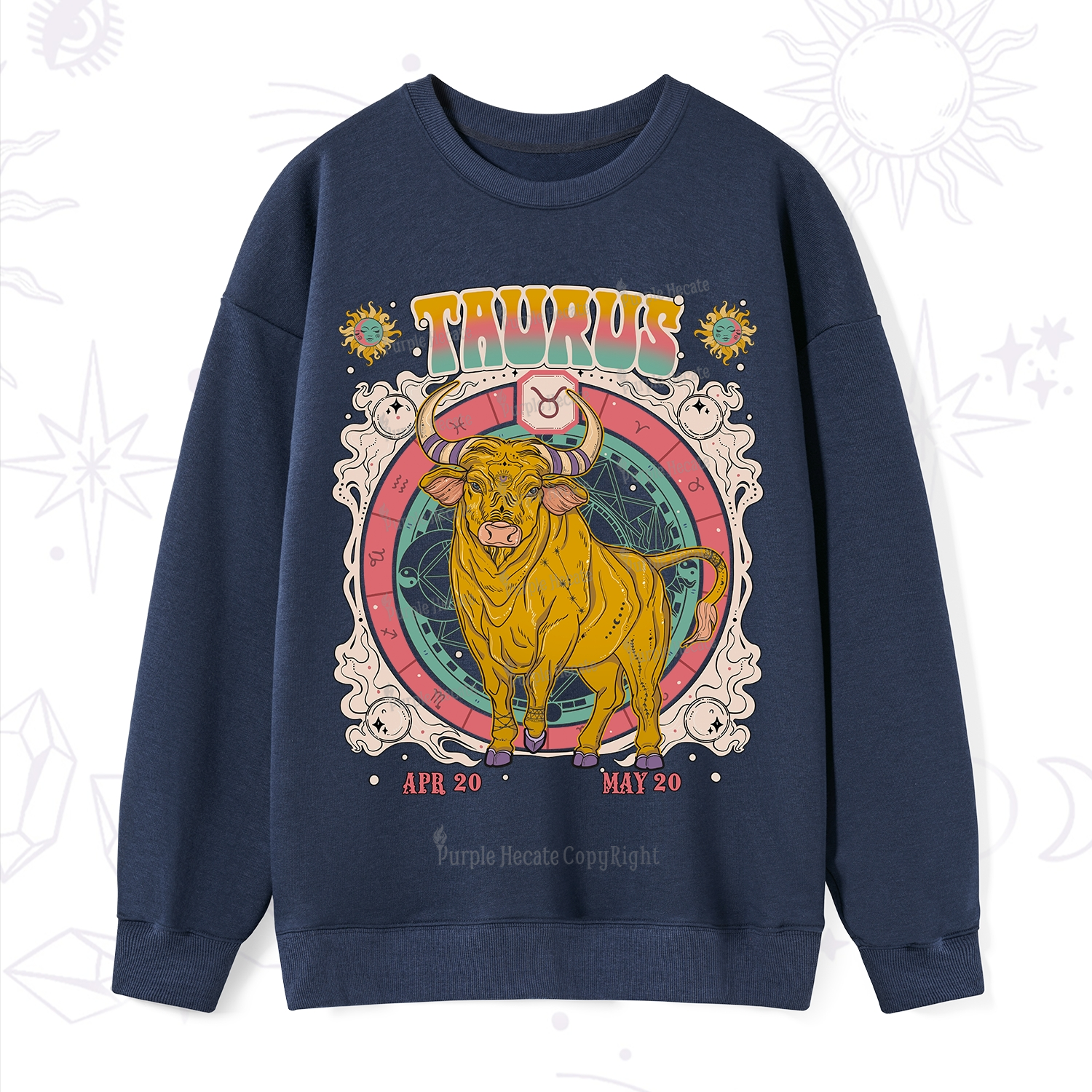 Purplehecate Taurus Cosmic Zodiac  Sweatshirt