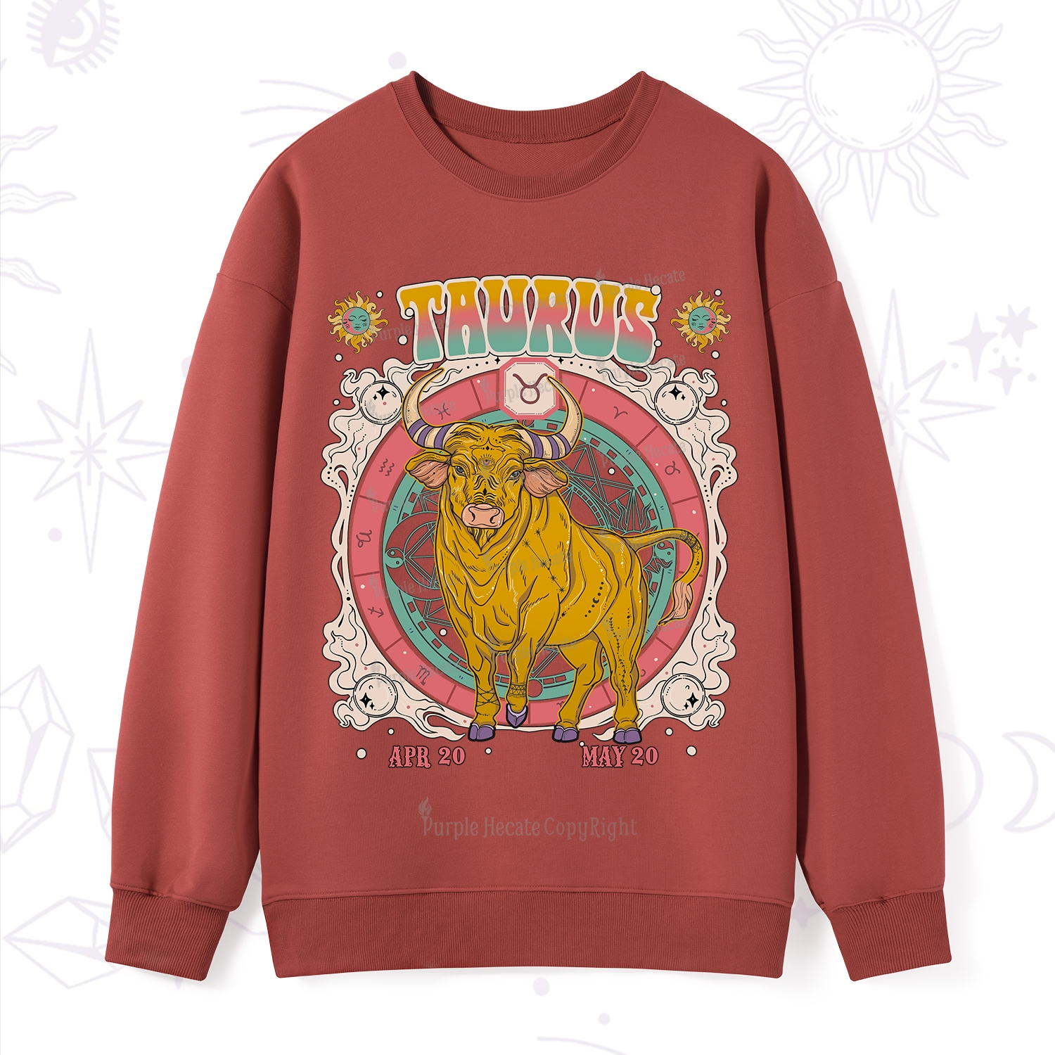Purplehecate Taurus Cosmic Zodiac  Sweatshirt