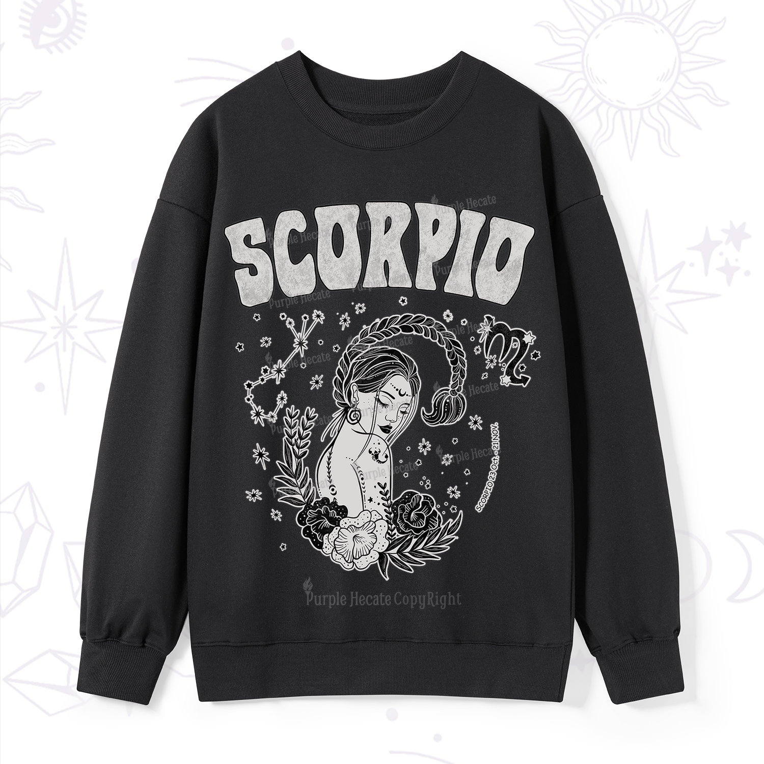 Purplehecate Scorpio Zodiac Glyphs  Sweatshirt