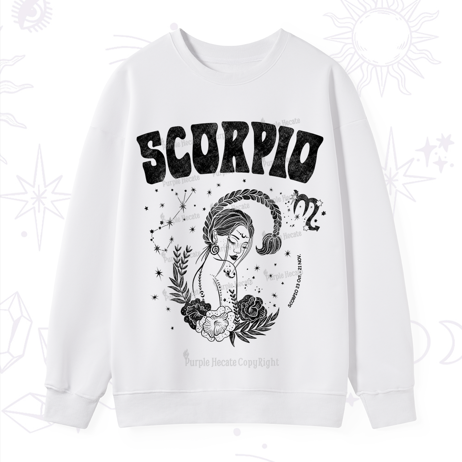 Purplehecate Scorpio Zodiac Glyphs  Sweatshirt