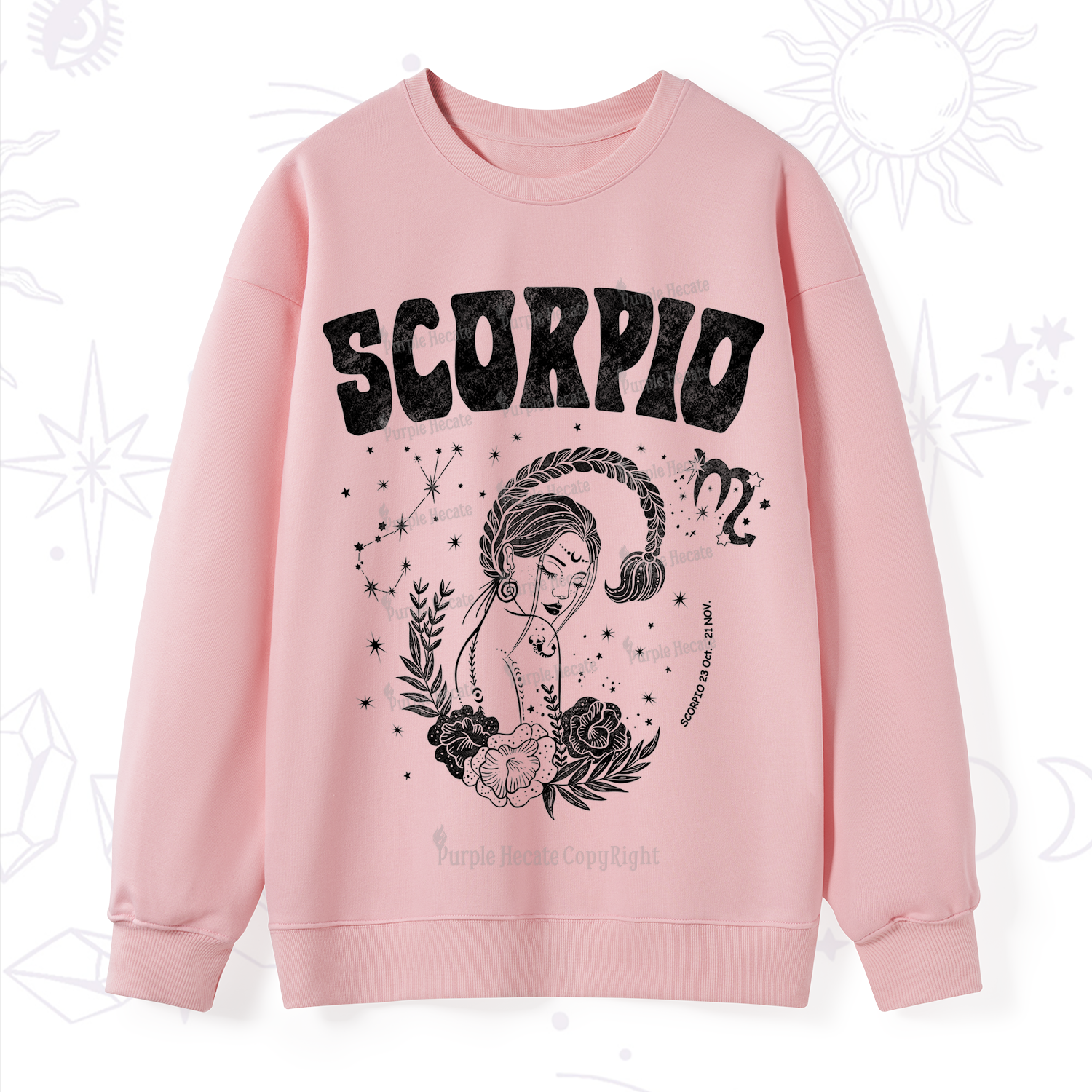 Purplehecate Scorpio Zodiac Glyphs  Sweatshirt