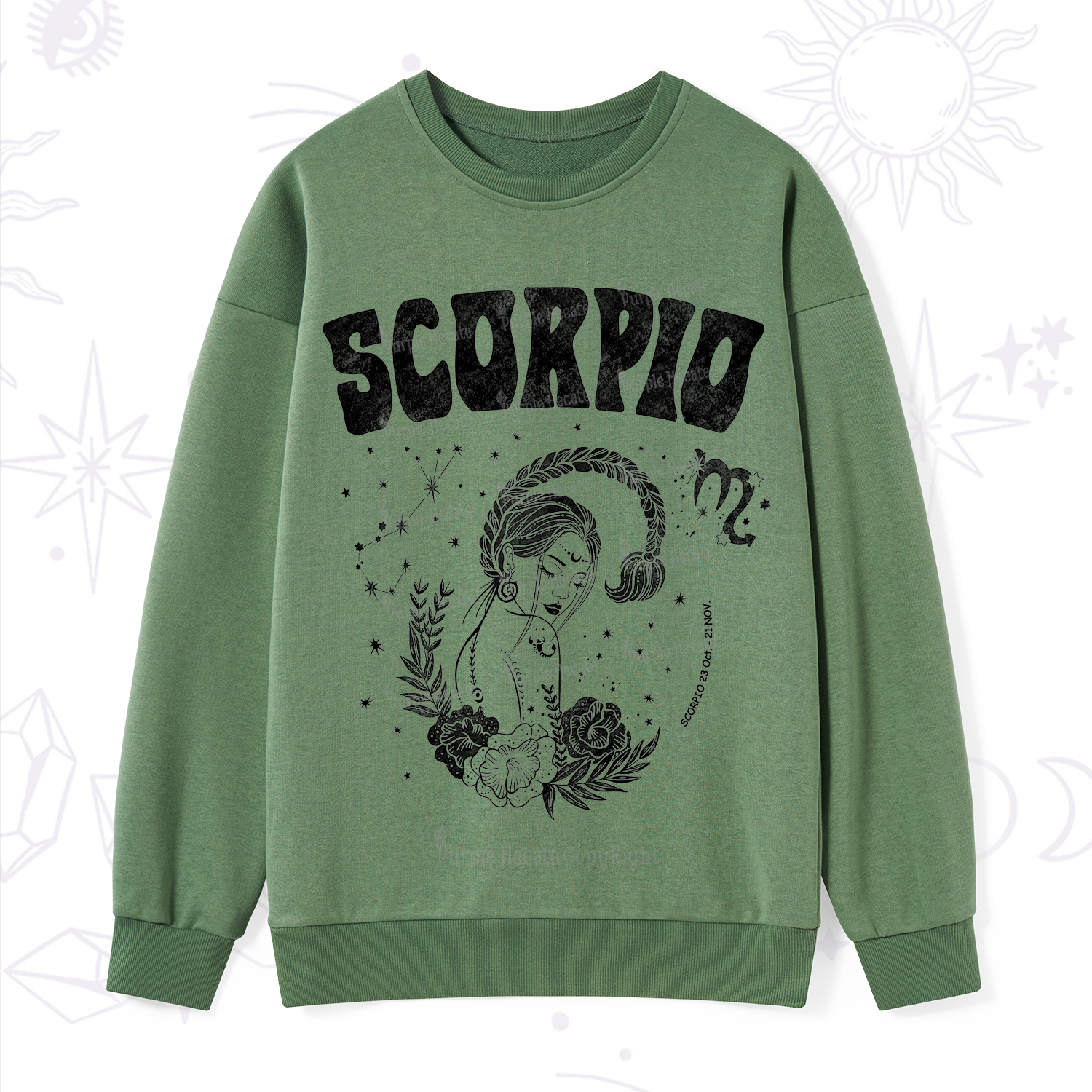 Purplehecate Scorpio Zodiac Glyphs  Sweatshirt