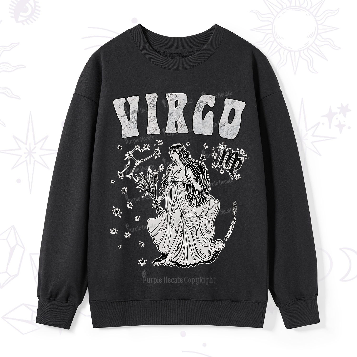 Purplehecate Virgo Starshine Zodiac Sweatshirt