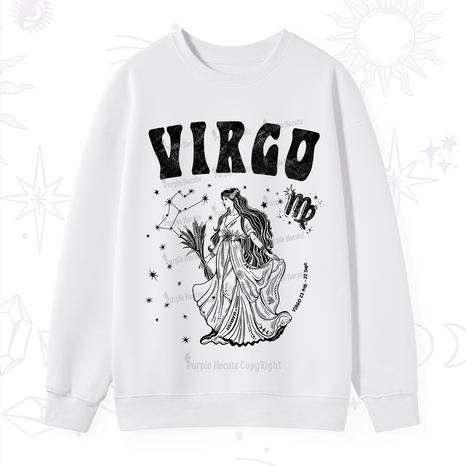 Purplehecate Virgo Starshine Zodiac Sweatshirt