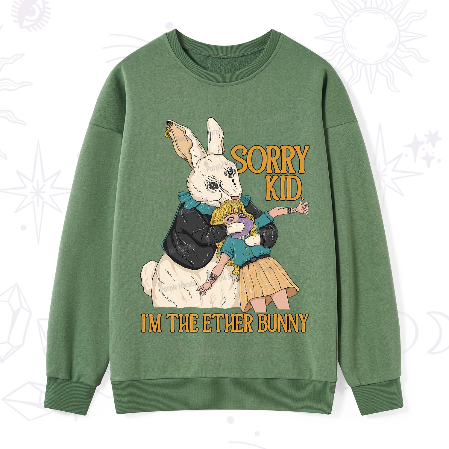 Purplehecate Sorry Kid I'm Easter Bunny Sweatshirt