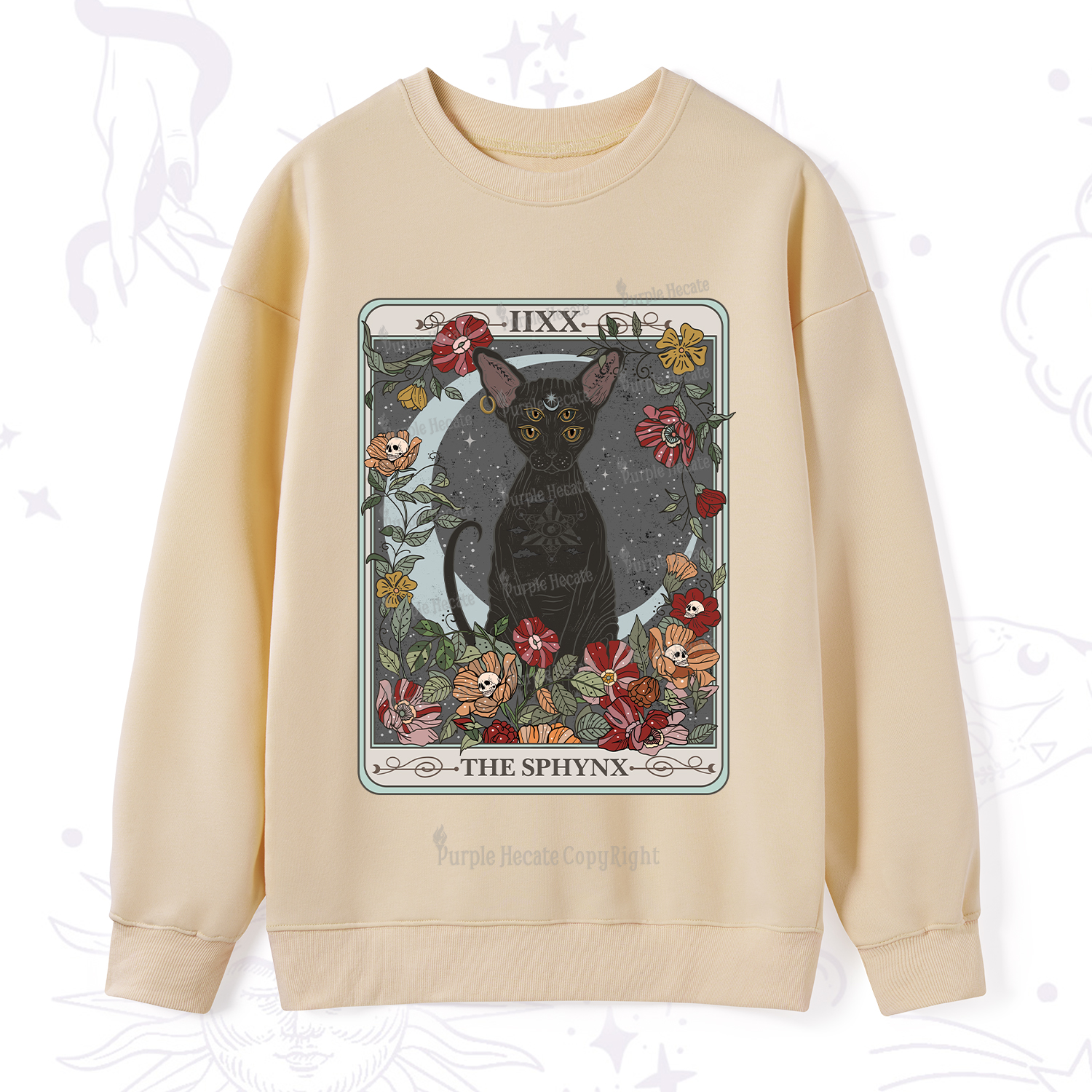 Purplehecate The Sphynx Tarot Sweatshirt