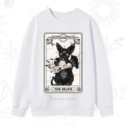 Purplehecate The Death Cat Tarot Sweatshirt
