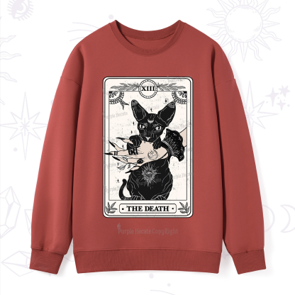 Purplehecate The Death Cat Tarot Sweatshirt
