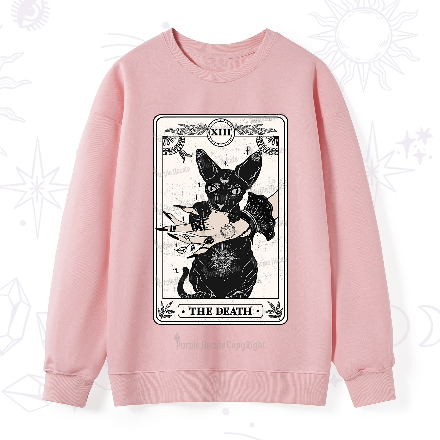 Purplehecate The Death Cat Tarot Sweatshirt