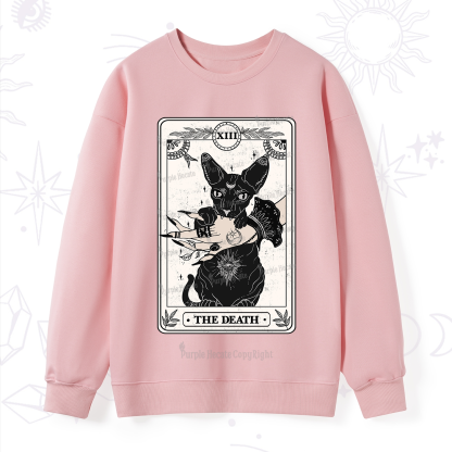 Purplehecate The Death Cat Tarot Sweatshirt