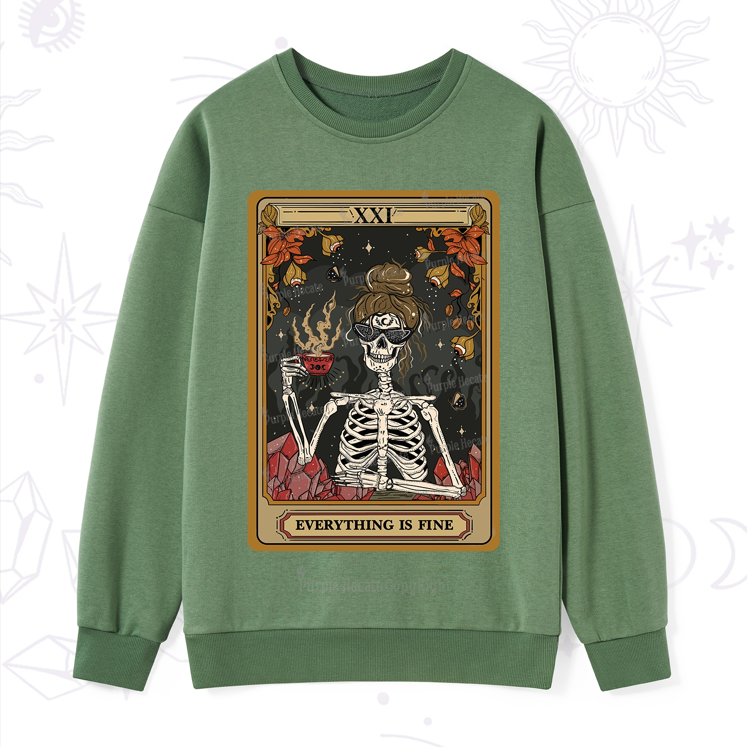 Purplehecate The Everything Fine Tarot Sweatshirt
