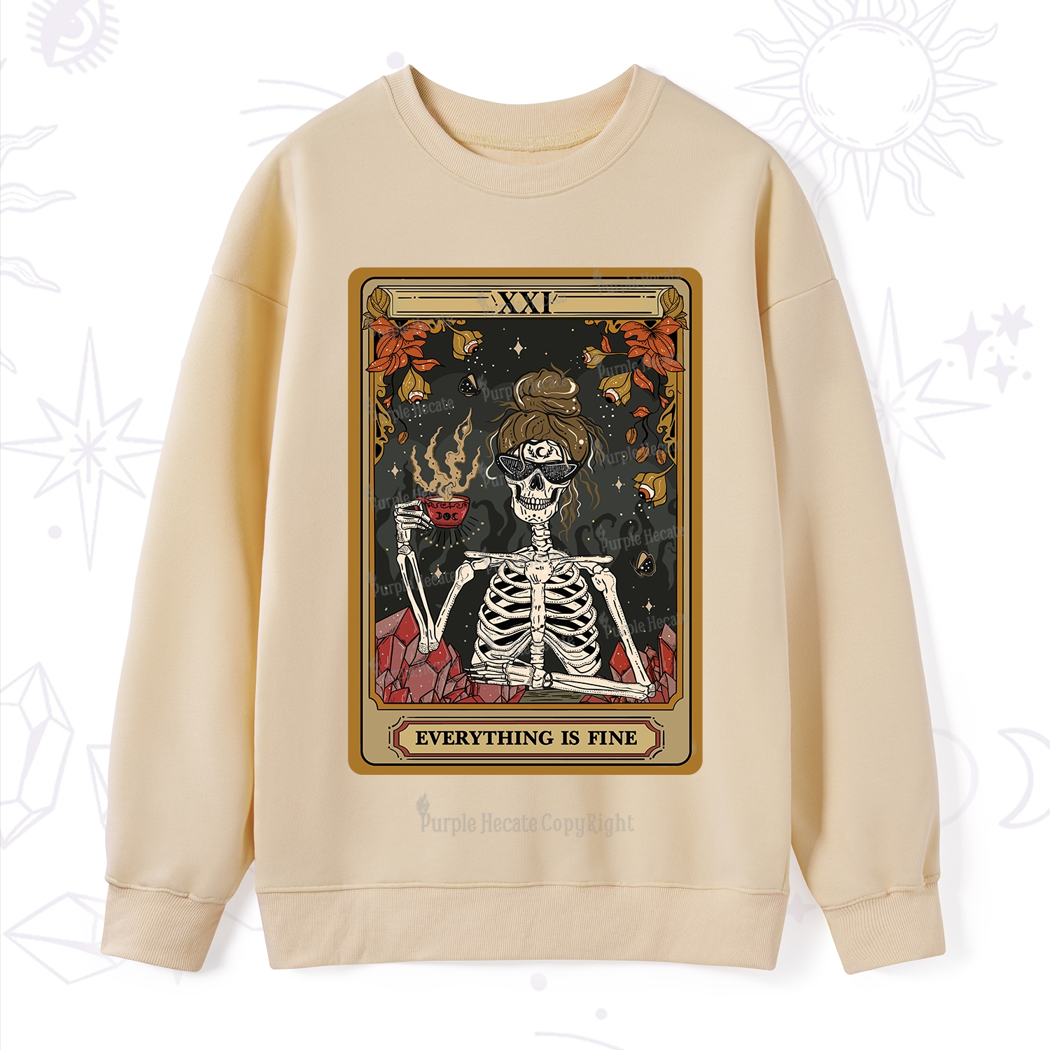 Purplehecate The Everything Fine Tarot Sweatshirt