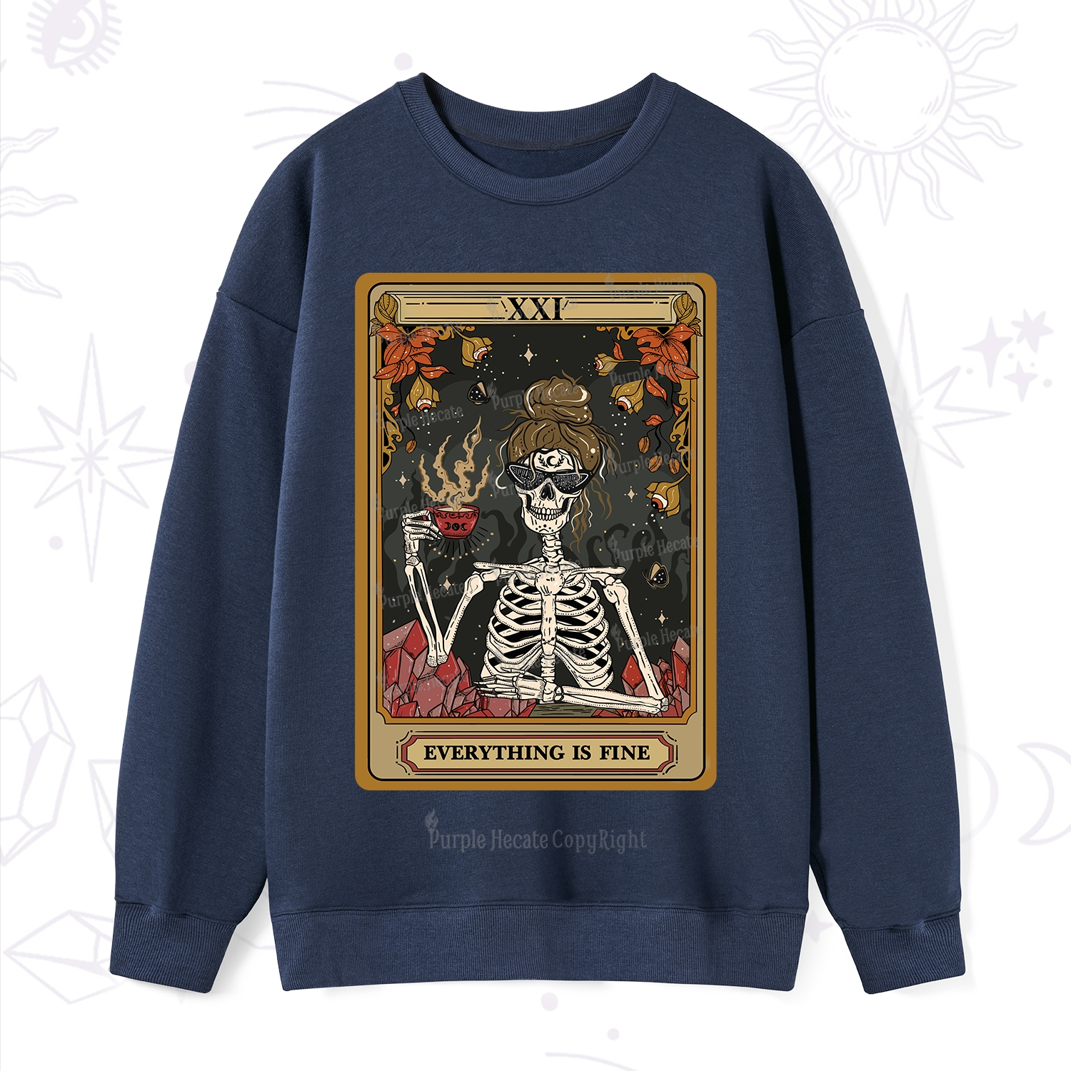 Purplehecate The Everything Fine Tarot Sweatshirt
