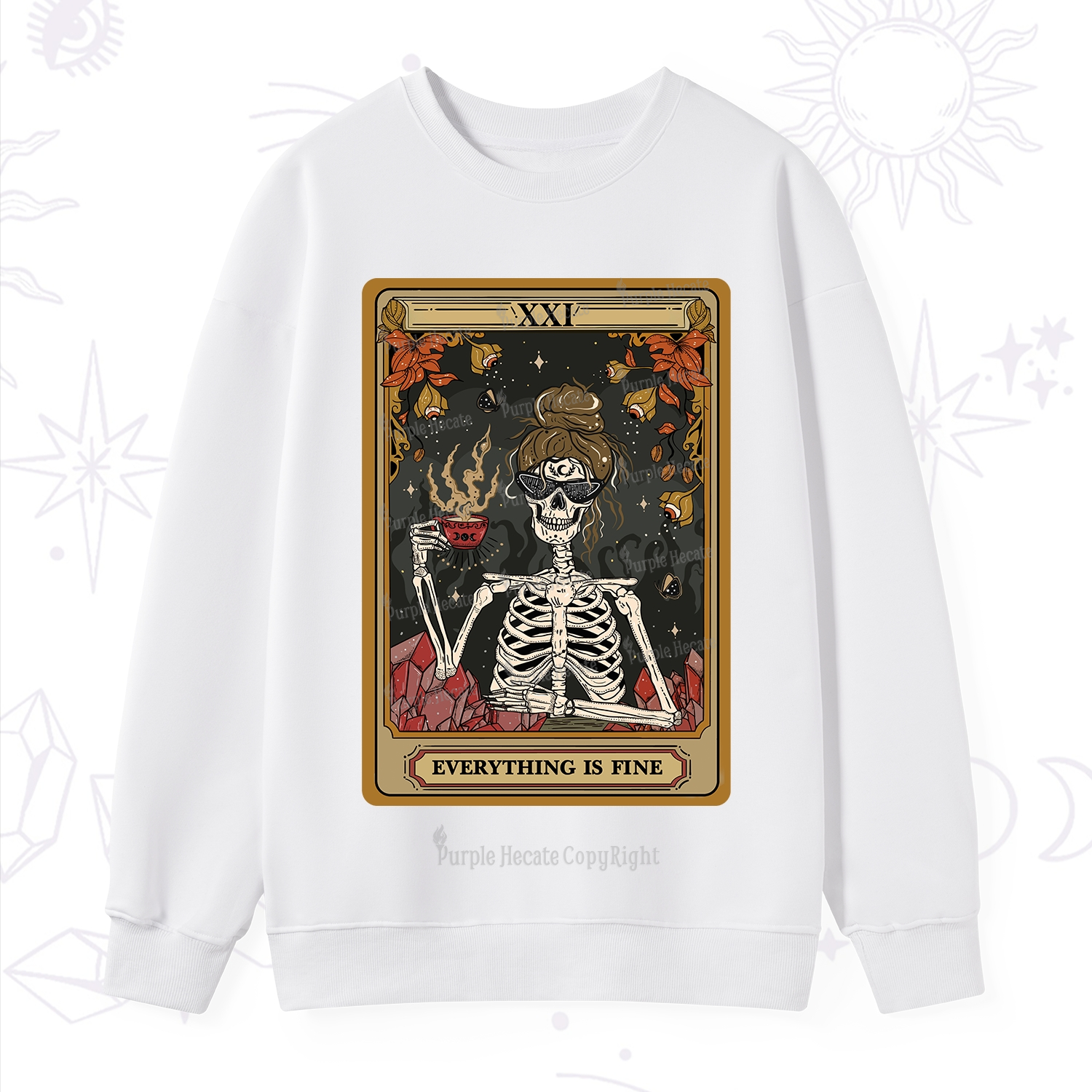 Purplehecate The Everything Fine Tarot Sweatshirt