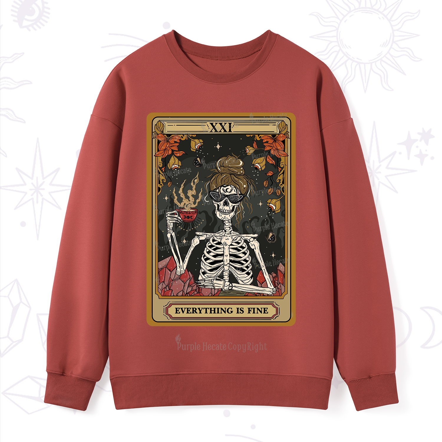 Purplehecate The Everything Fine Tarot Sweatshirt